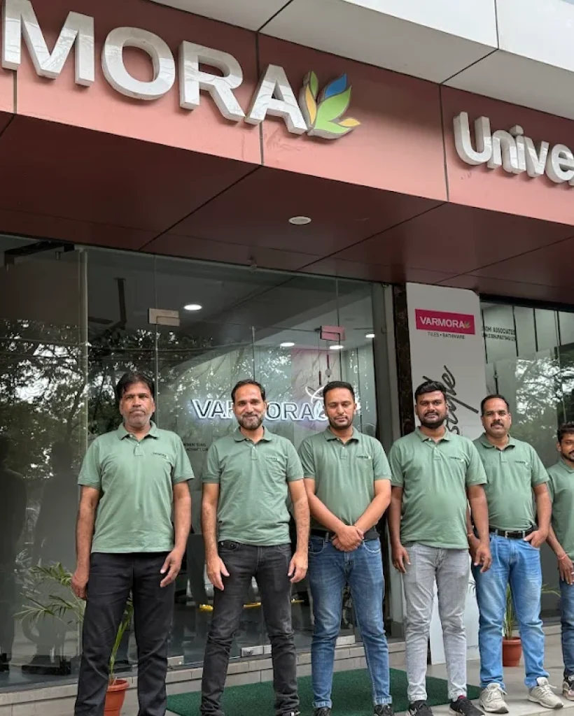 Samriddhi Tiles showroom team group photo – tiles showroom in Indore – Varmora tiles Indore